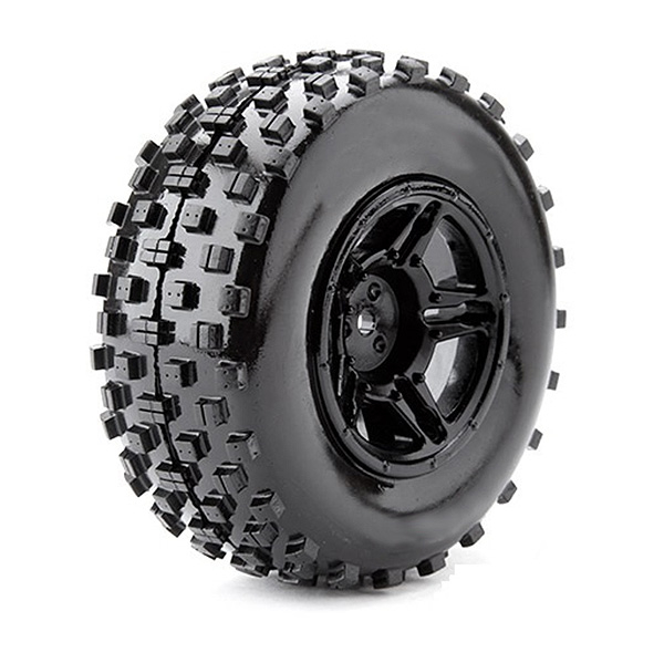 Fastrax 1:10 Sc Rock Block Mtd 5-spoke Black (slash Fr)