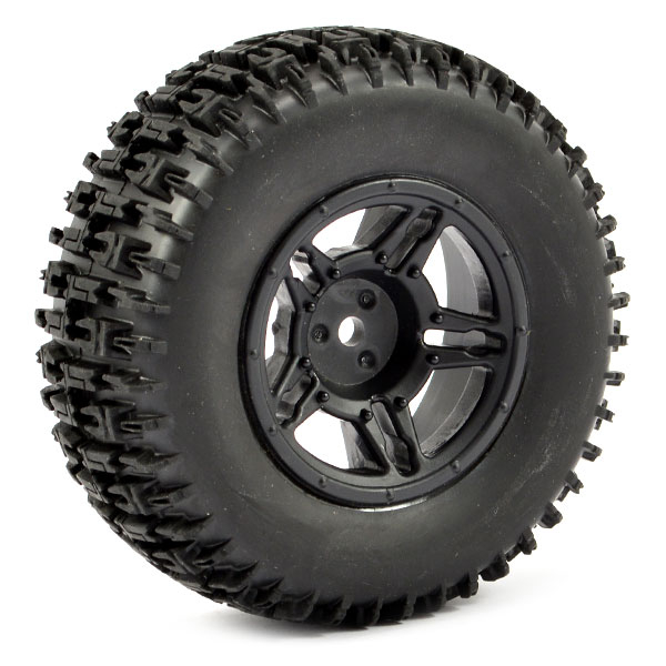 Fastrax 1:10 Sc Jigsaw Mounted 5-spoke Black (slash Fr) (pr)