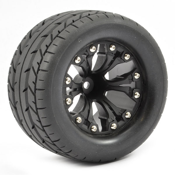 Fastrax 1:10 Mt Eagle Mounted 6-spoke Black 0 Offset (pr)