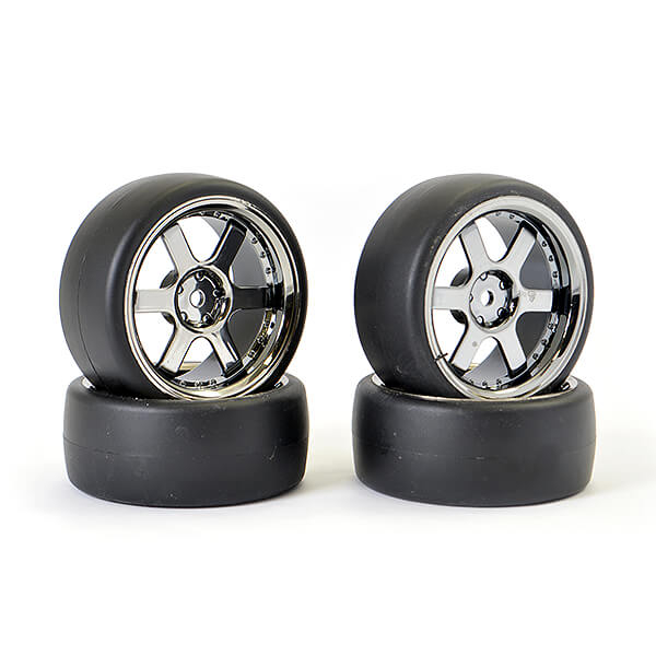 fastrax-110-4-drift-d1-tyre-w3mm-6-spoke-wheel-bk-chrome