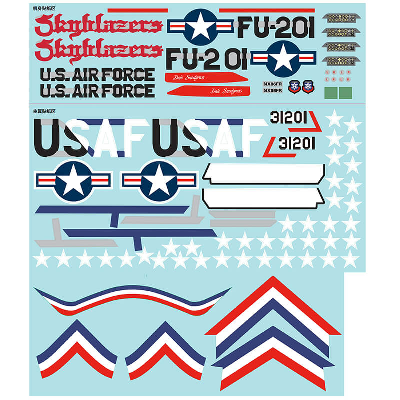 Fms 80mm F-86 Sabre 'sky Blazer' Sticker