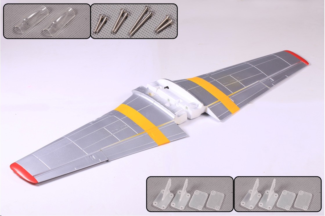 Fms P51 V7/v8 Red Tail Main Wing Set