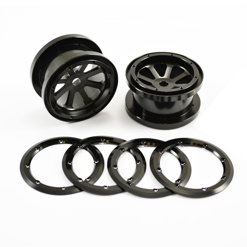 Fastrax Axial 8 Spoke 2.2 Alloy Beadlock Wheels (wraith)