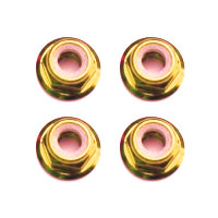 Fastrax M3 Gold Flanged Locknuts 4pcs