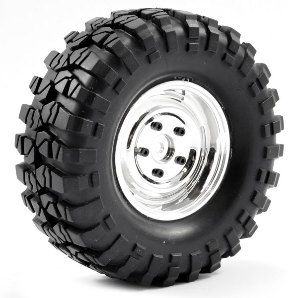 Ftx Outback Pre-mounted Steel Look Lug/tyre (2) - Chrome