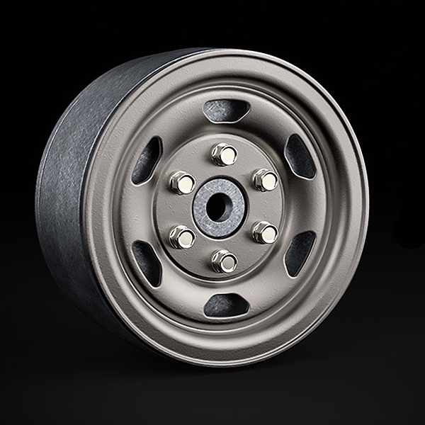 Gmade 1.9 Sr05 Beadlock Wheels (uncoated Silver) (2)