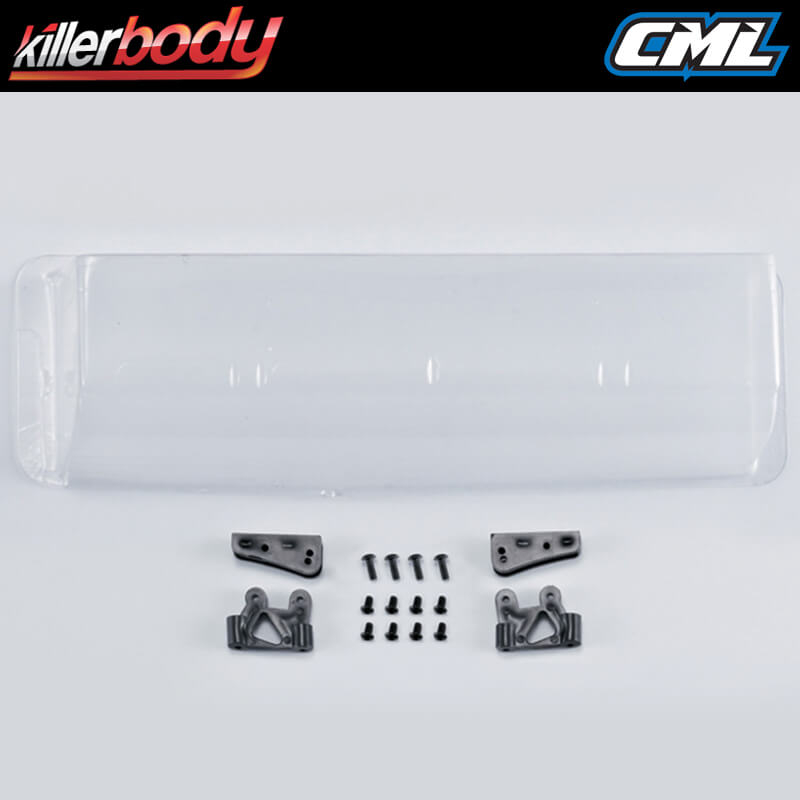 Killerbody Clear Lexan Rear Wing & Mounts For 1/7