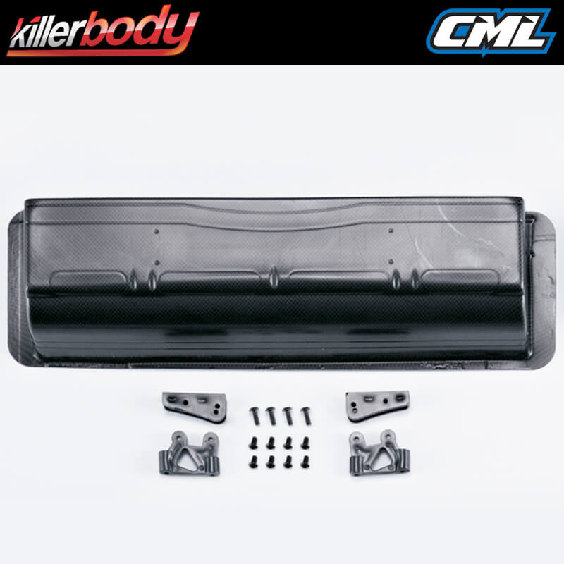 Killerbody Carbon Fibre Lexan Rear Wing & Mounts For 1/7