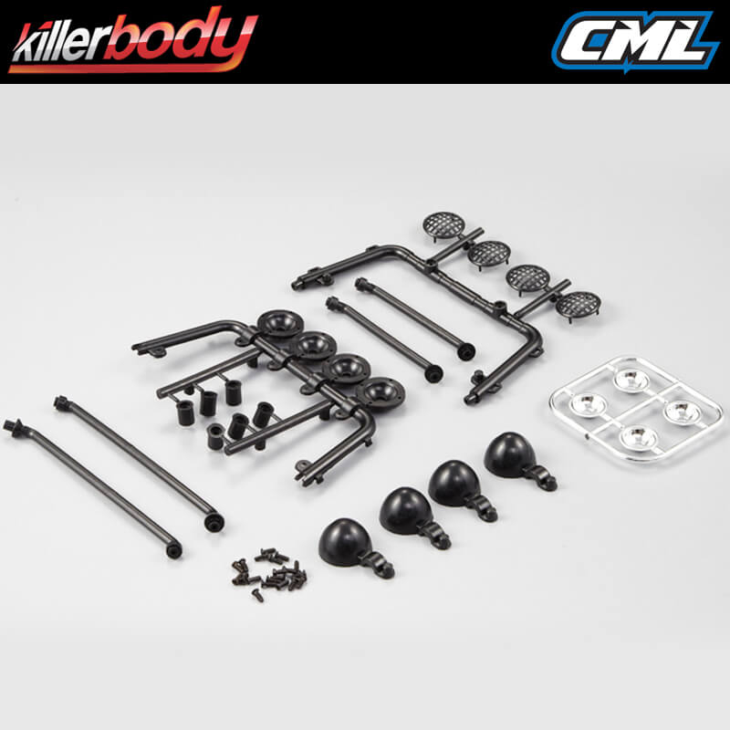Killerbody Roll Bar And Light Set Truck Bed 1/10 Truck