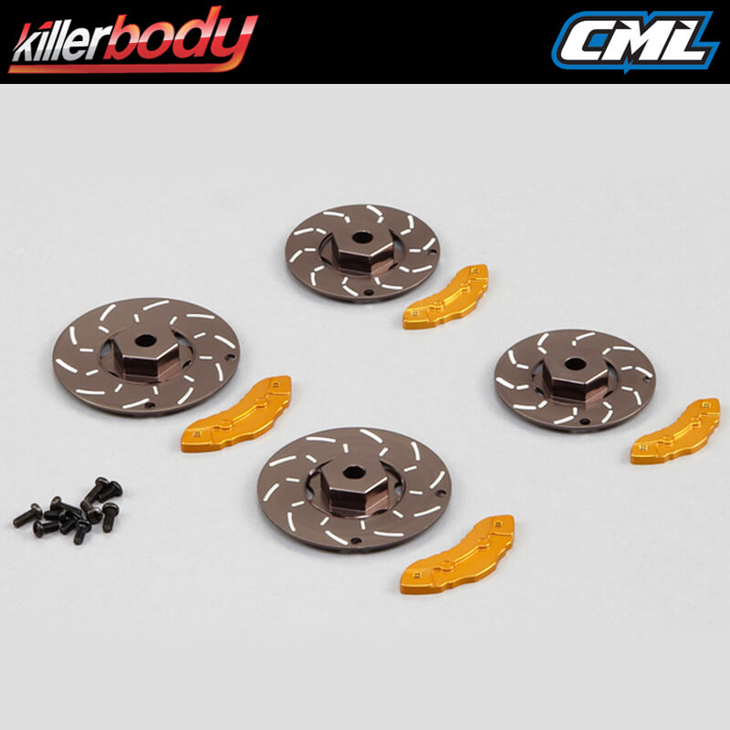 Killerbody Calliper Brake Disc Grey/gold 4pc (cnc Aluminum)