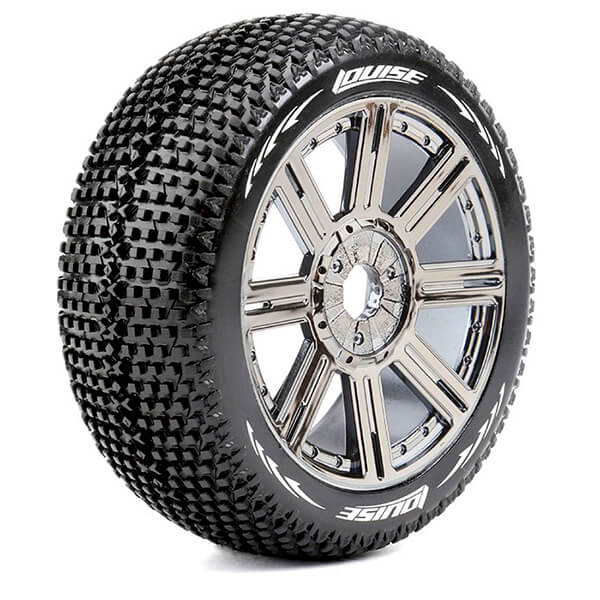 Louise Rc B-turbo 1/8 Fr/rr Super Soft Hex 17mm Spoke Black Chrome