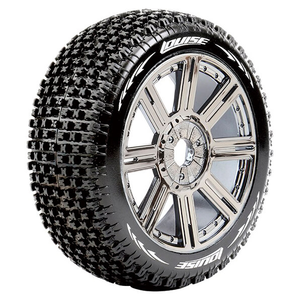 Louise Rc B-pirate 1/8 Fr/rr Soft Hex 17mm Spoke Black Chrome