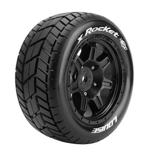 Louise Rc X-rocket Black Mounted Arrma Kraton 8s Hex 24mm