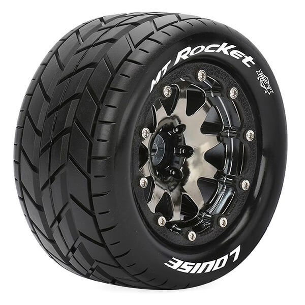 Louise Rc Mt-rocket 1/10 Soft Bead-lock/1/2 Offset Hex 12mm Black Chrome