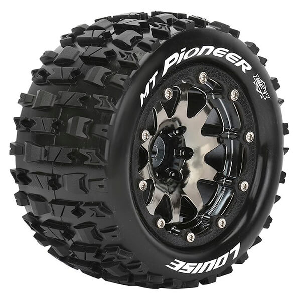 Louise Rc Mt-pioneer 1/10 Soft Bead-lock/1/2 Offset Hex 12m Black Chrome