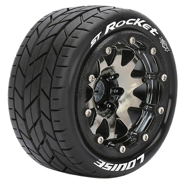 Louise Rc St-rocket 1/10 Soft Bead-lock/0 Offset Hex 12mm Black Chrome